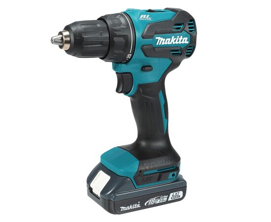 Шуруповерт Makita DDF490WV, 18V, АКБ 1x2Ah, 27·65Нм, 0-500·0-1900об/хв, кейс, 1.4кг (DDF490WV), зображення 2