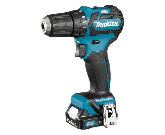 Шуруповерт Makita DF332DWYE, 10.8V, АКБ 2x1.5Ah, 21·35Нм, 0-450·0-1500об/хв, ЗП, кейс, 0.86кг (DF332DWYE), зображення 2