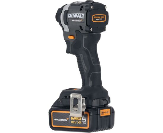 Шуруповерт DeWALT McLaren F1 TEAM LIMITED EDITION, 18V, АКБ 2x5Ah, 205Нм, 1000-2800-3250об/хв, кейс, ЗП, 1.0кг (DCF85MP2T), зображення 3