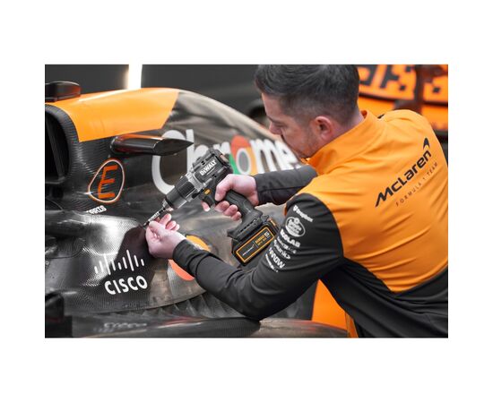 Шуруповерт DeWALT McLaren F1 TEAM LIMITED EDITION, 18V, АКБ 2x5Ah, 90Нм, 0-450·0-1650об/хв, кейс, ЗП, 1.34кг (DCD85MP2T), зображення 11