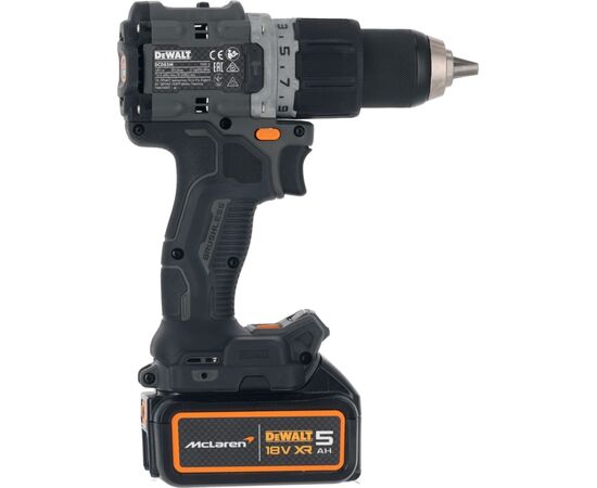 Шуруповерт DeWALT McLaren F1 TEAM LIMITED EDITION, 18V, АКБ 2x5Ah, 90Нм, 0-450·0-1650об/хв, кейс, ЗП, 1.34кг (DCD85MP2T), зображення 4