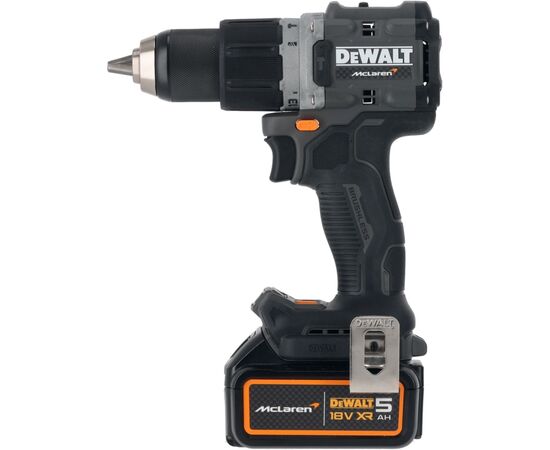 Шуруповерт DeWALT McLaren F1 TEAM LIMITED EDITION, 18V, АКБ 2x5Ah, 90Нм, 0-450·0-1650об/хв, кейс, ЗП, 1.34кг (DCD85MP2T), зображення 6