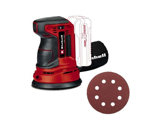 Шліфувальна машина Einhell TE-RS 18 Li Kit, 18V, АКБ 1x2.5Ah, 125мм, 14000–22000об/хв, 1.2кг (4462010K), зображення 5